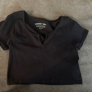 Aeropostale Black Seamless Crop Top